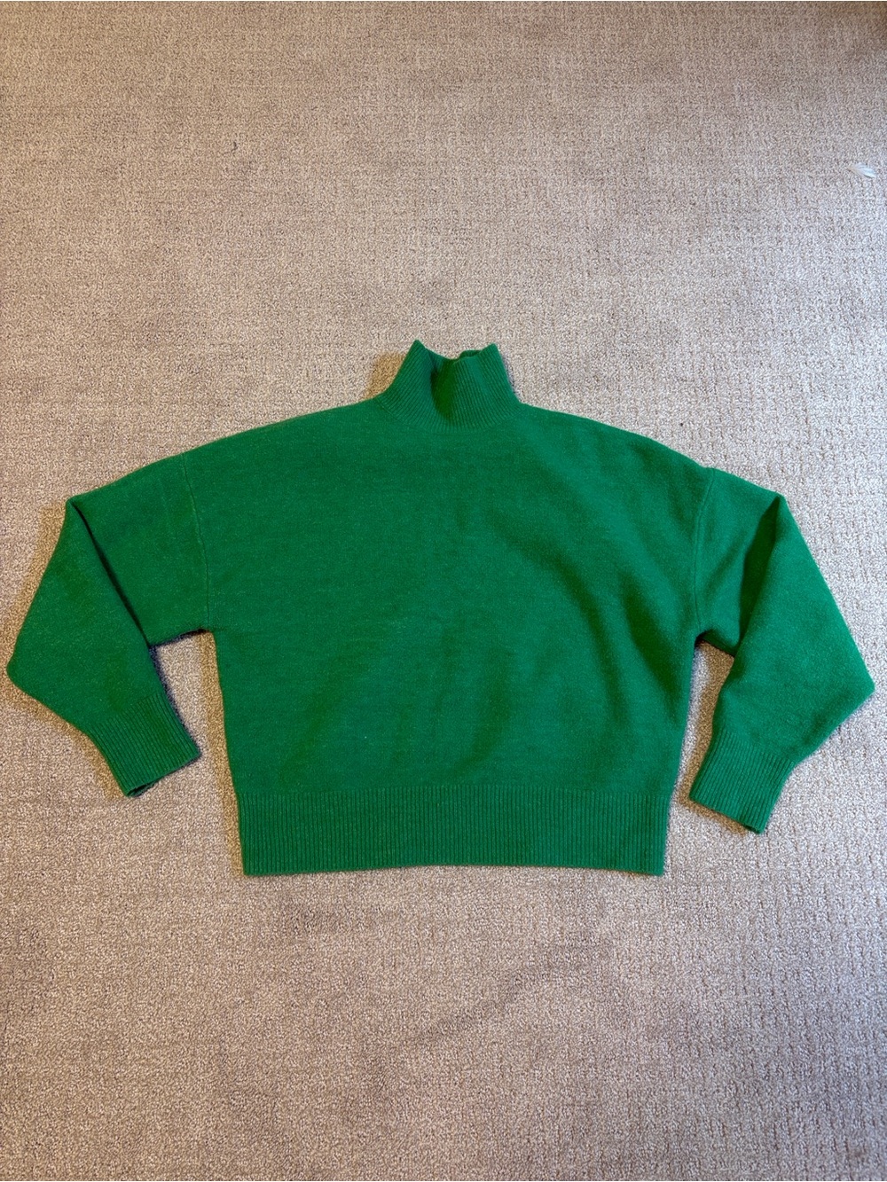 Zara Green Mock Neck Women's Sweater Large